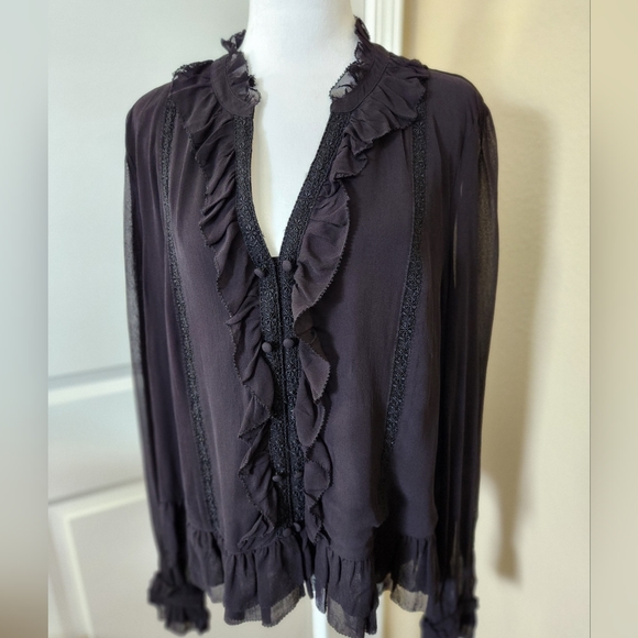 NEW NWT Laia Anthropologie Black Top Size XL - Picture 2 of 9